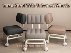 Swivel Caster Backrest Small Sofa Stool